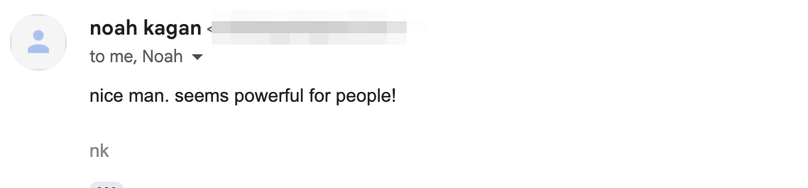 Email from Noah Kagan