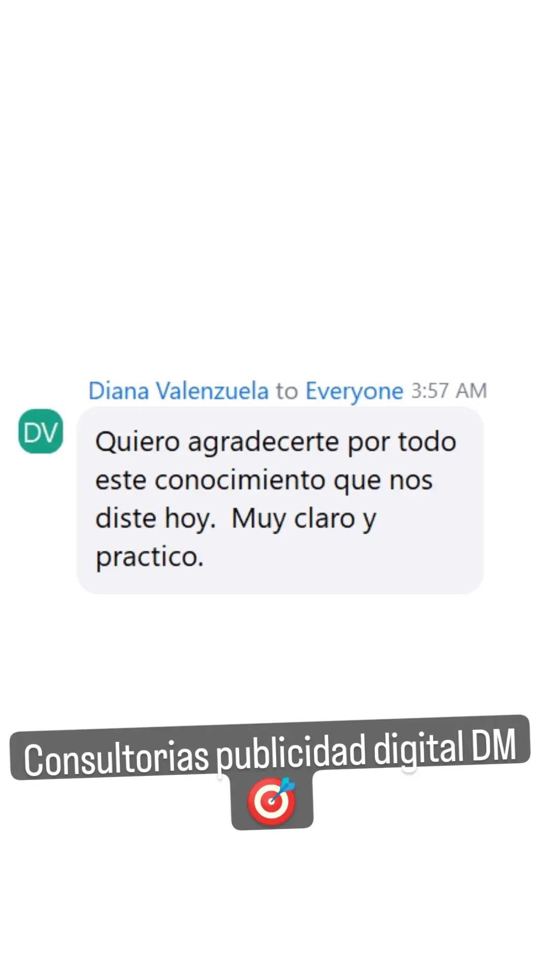 Message from Diana Valenzuela