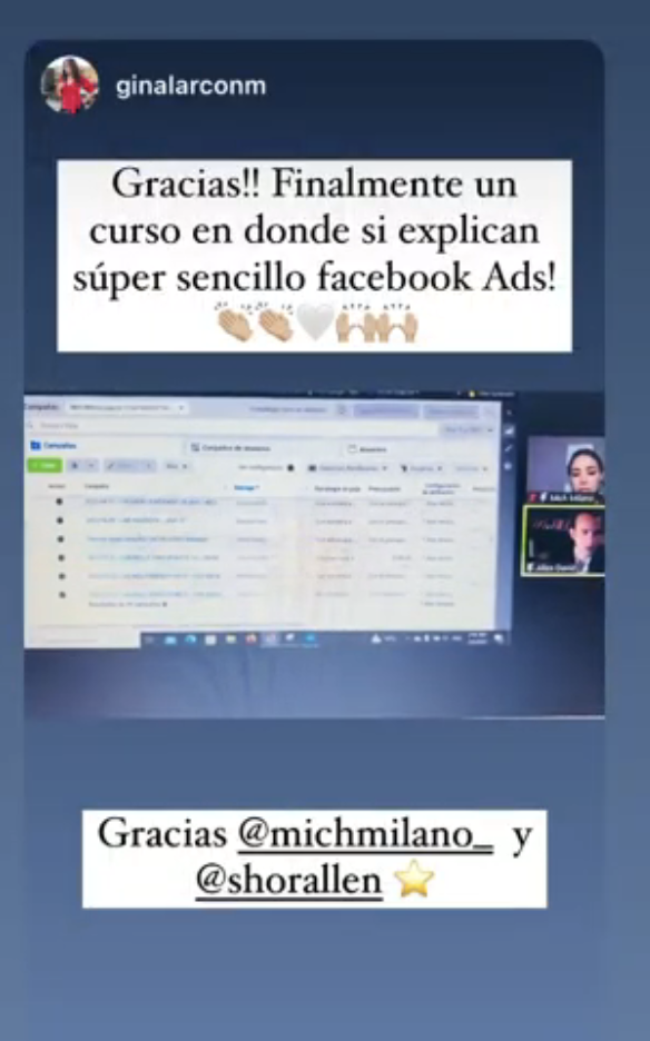 Instagram story from Gina Larcón